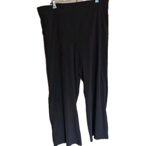 Athleta Straight Leg Womens Pants 16 Pull On Travel Lightweight Quick Dry Black - Picture 1 of 7
